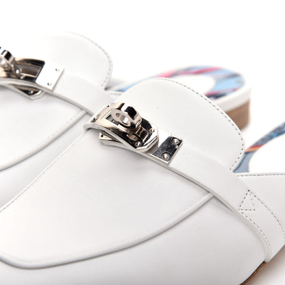 Hermes Calfskin Oz Mules 36 White 8 of 9