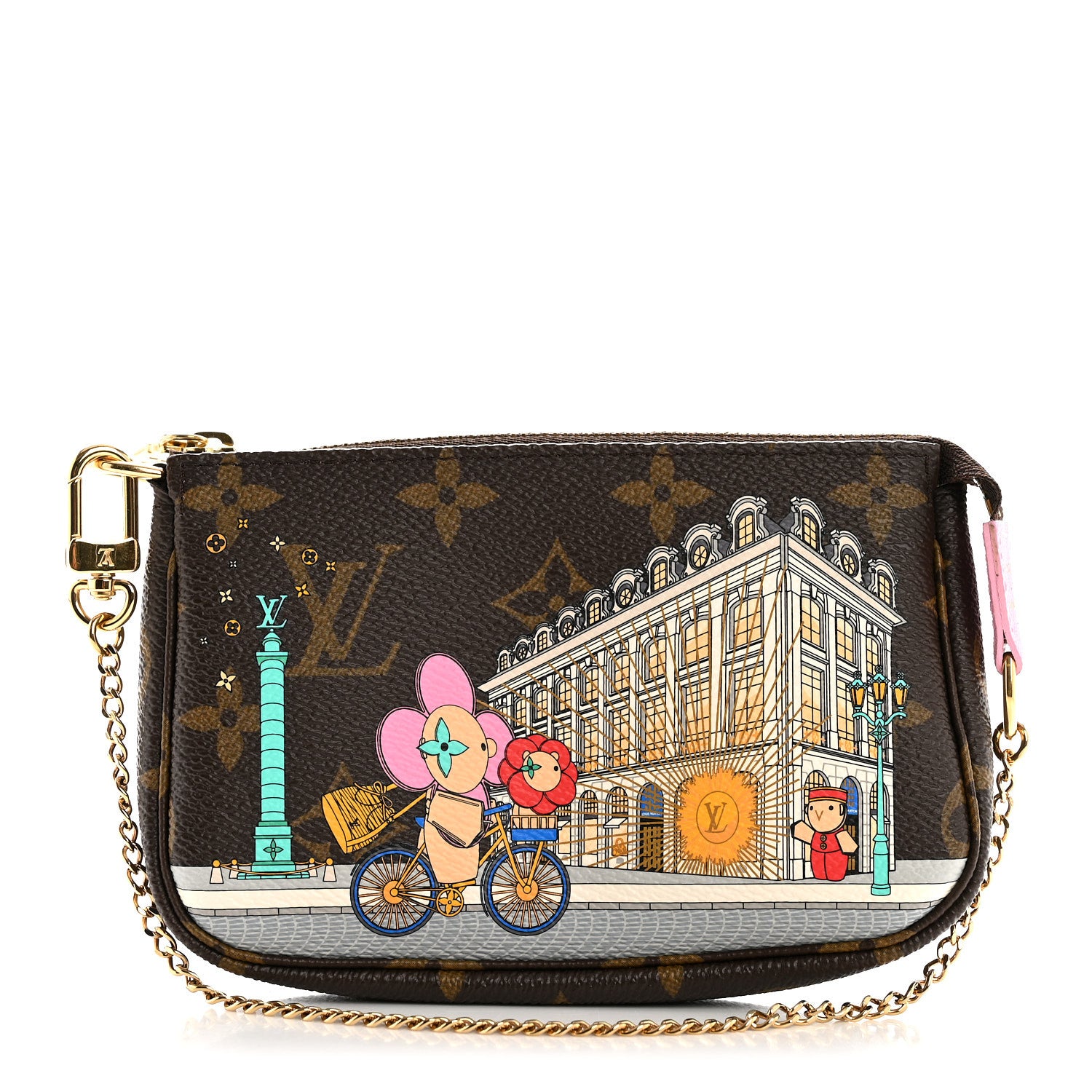 Louis Vuitton Monogram 2022 Christmas Animation Paris Mini Pochette Accessories Pink 1 of 7