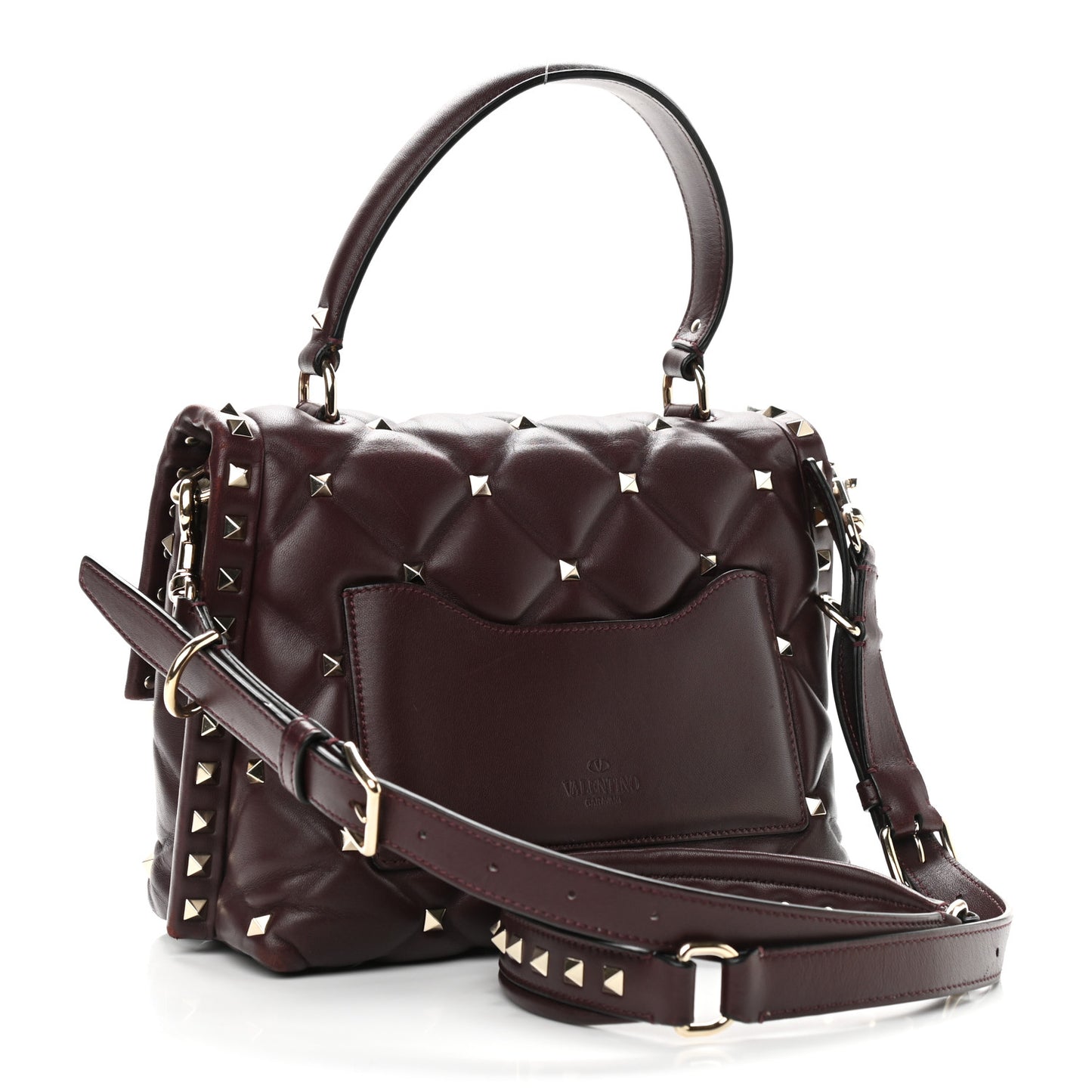 Nappa Medium Candystud Top Handle Bag Rubin