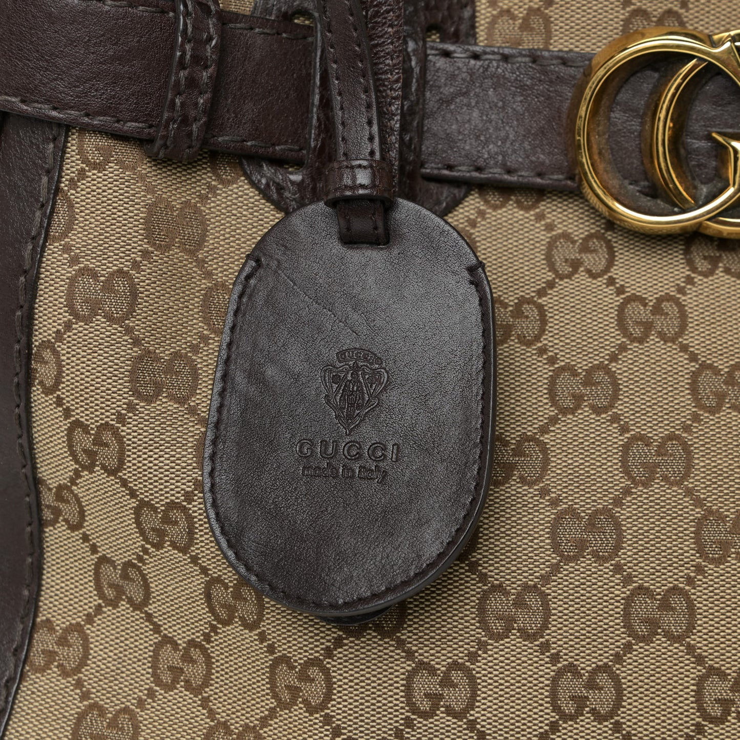 Monogram Medium GG Running Tote Dark Brown