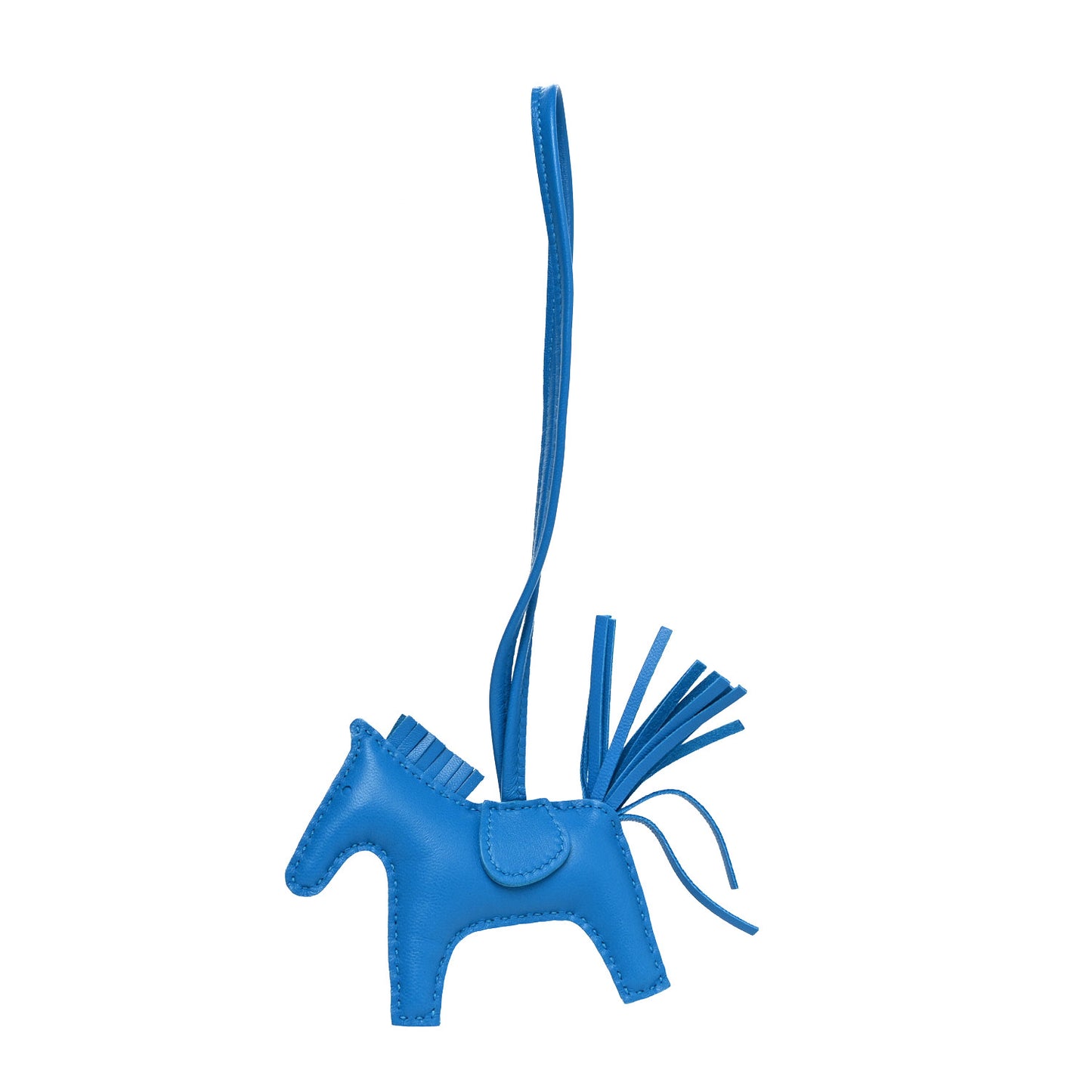 Milo Lambskin Grigri Rodeo Horse Bag Charm PM Bleu Zanzibar