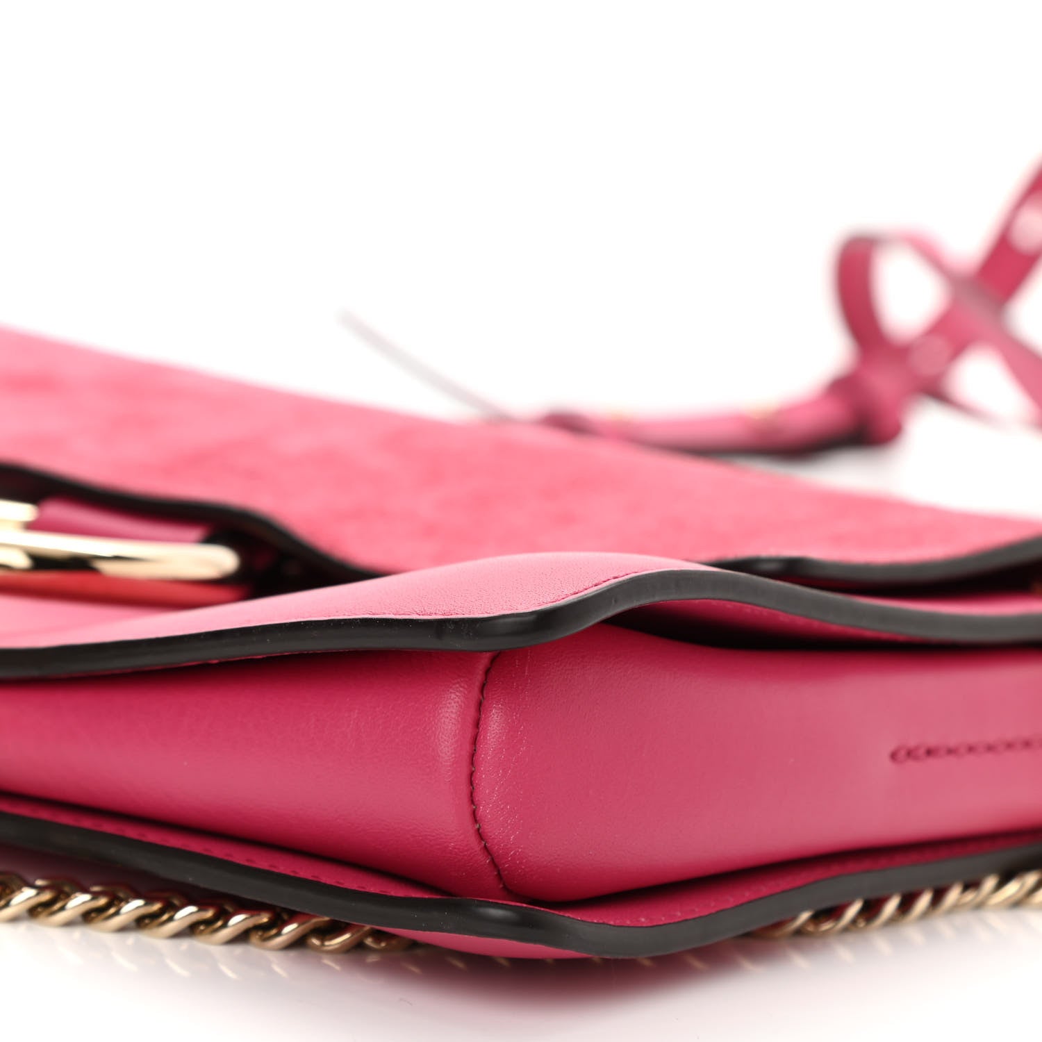 Chloe Suede Calfskin Small Faye Shoulder Bag Fuchsia Rose 10 of 10