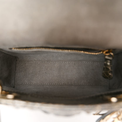 Christian Dior Metallic Snakeskin Cannage Mini Lady Dior Silver 5 of 10