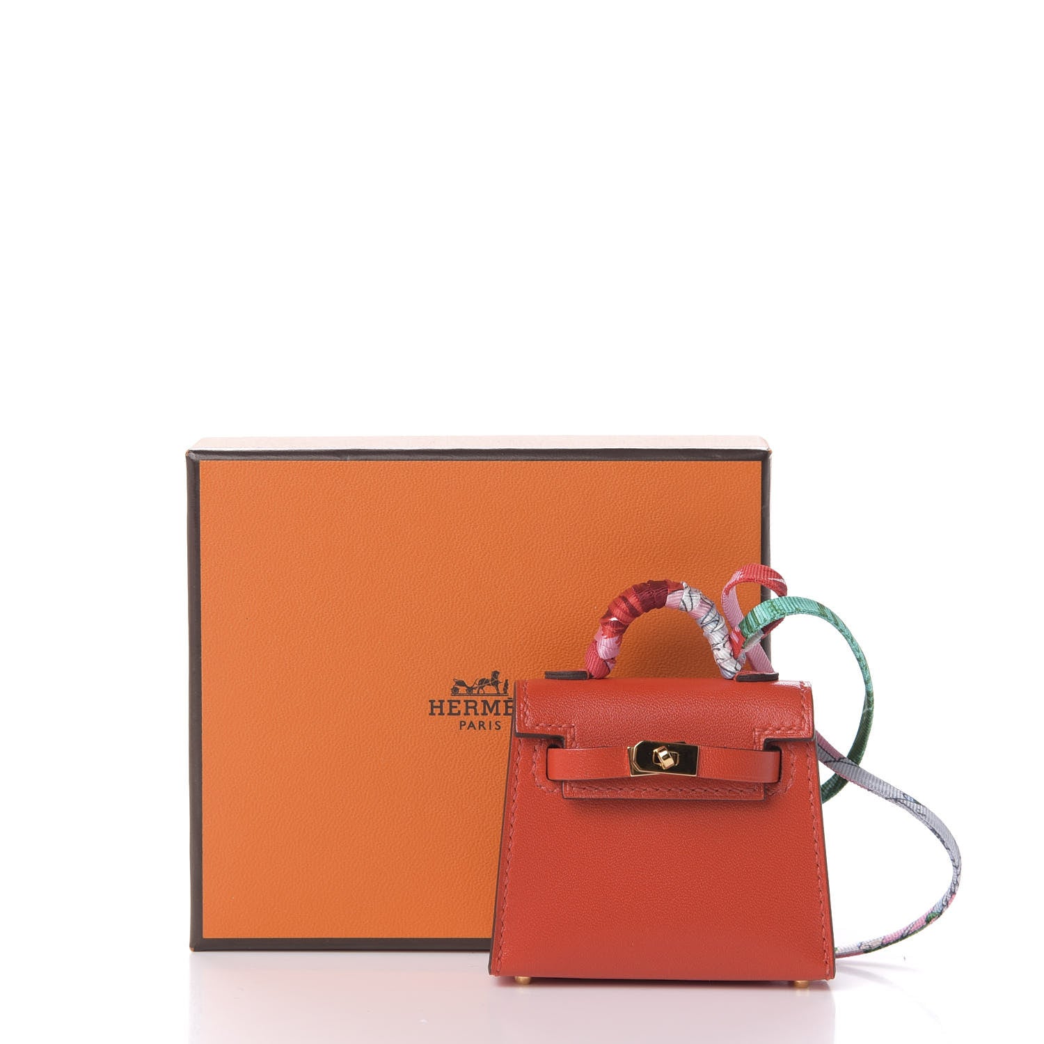 Hermes Tadelakt Mini Kelly Twilly Bag Charm Capucine 9 of 9