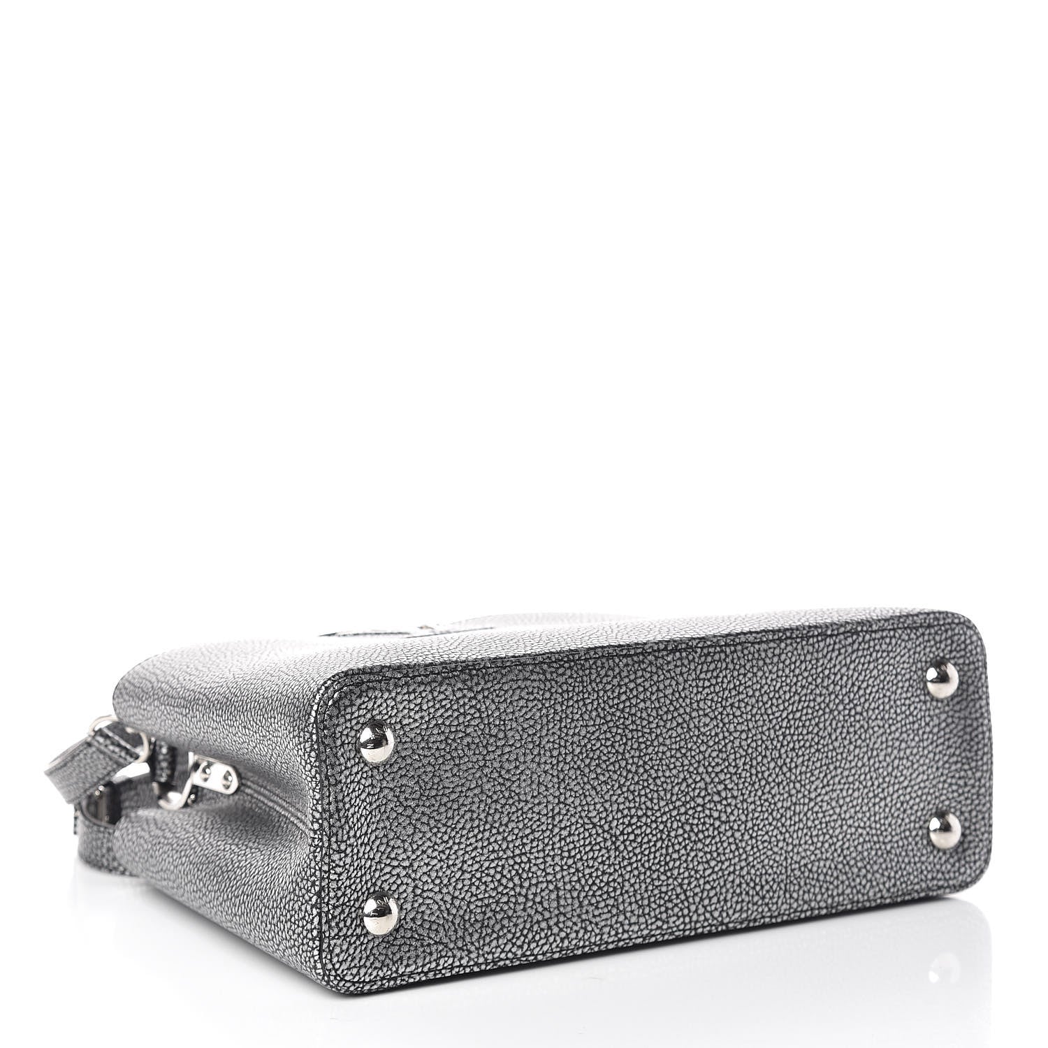 Louis Vuitton Metallic Taurillon Capucines PM Silver Black 4 of 11