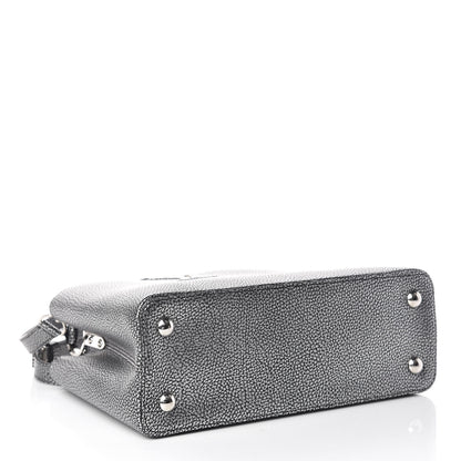 Louis Vuitton Metallic Taurillon Capucines PM Silver Black 4 of 11