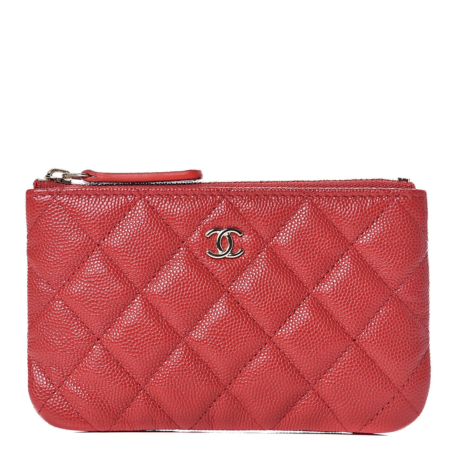 Chanel Caviar Quilted Small Cosmetic Case Red 1 of 8