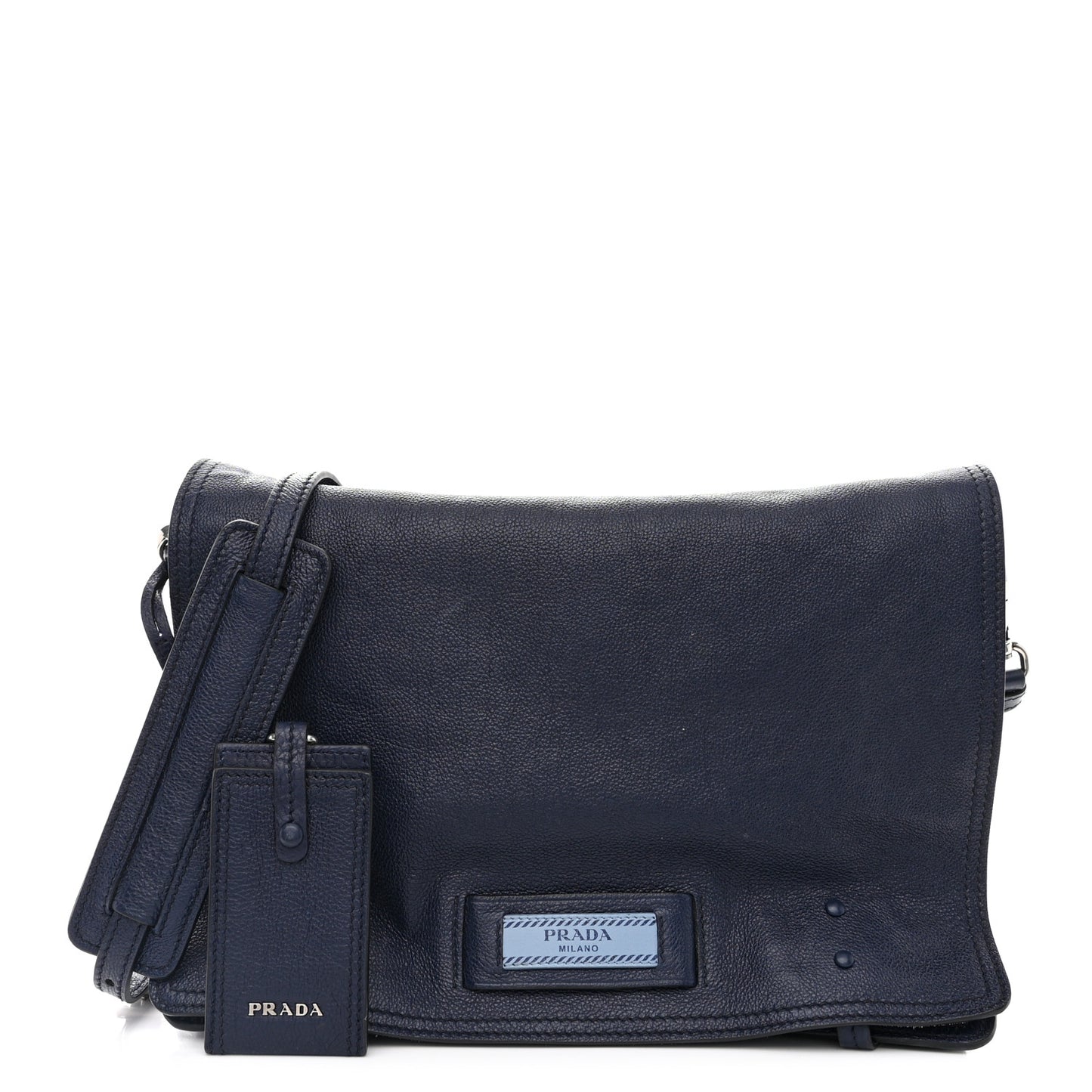 Glace Calf Etiquette Flap Inchiostro Astrale