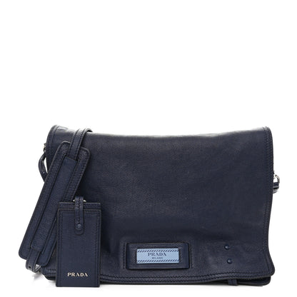 Prada Glace Calf Etiquette Flap Inchiostro Astrale 1 of 10