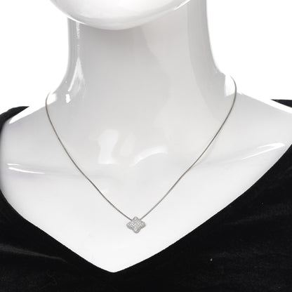 David Yurman 18K White Gold Diamond Quatrefoil Pendant Necklace 2 of 5