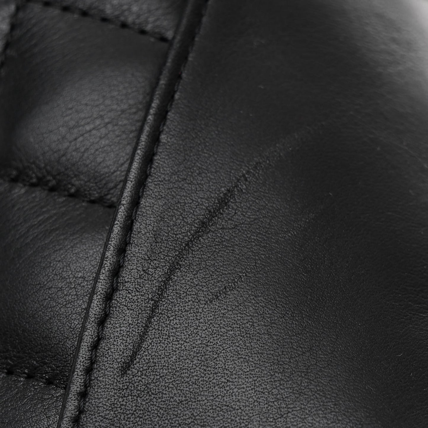 Calfskin Quilted Large Cambon Tote Black Whtie