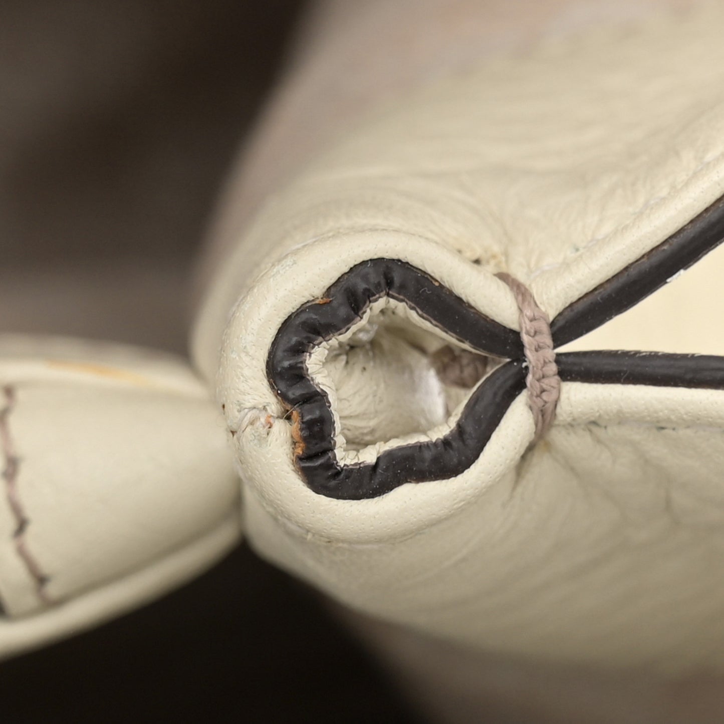Grained Calfskin Medium Diana Bamboo Top Handle Tote Ivory