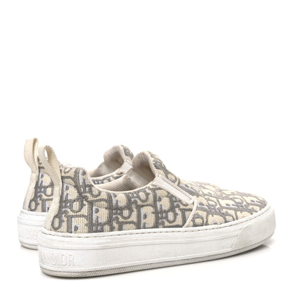 Christian Dior Canvas Oblique Embroidered Womens Solar Slip On Sneakers 37 Grey Stone 5 of 11