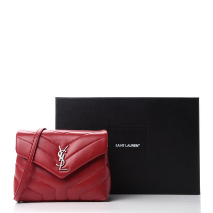 Saint Laurent Calfskin Y Quilted Monogram Toy Loulou Crossbody Bag New Lipstick 12 of 12