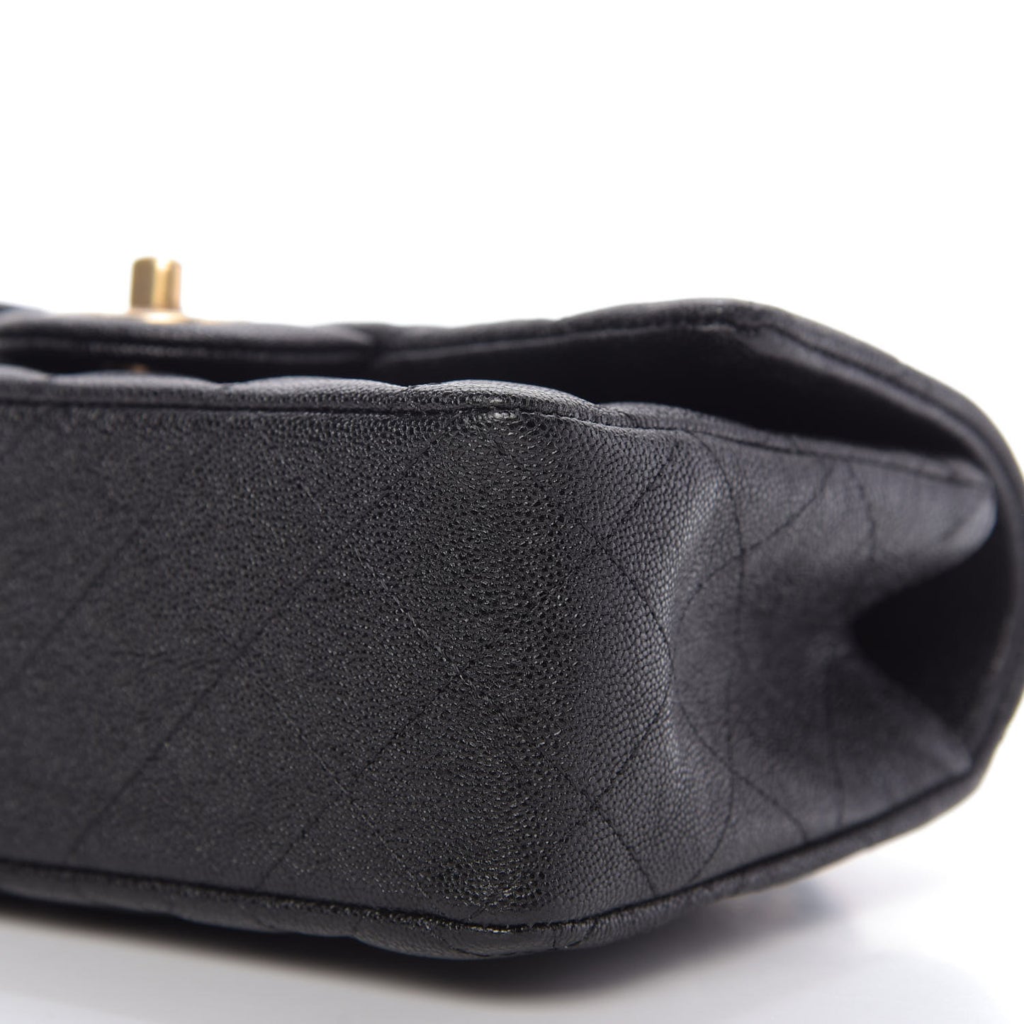 Caviar Quilted Mini Top Handle Rectangular Flap Black