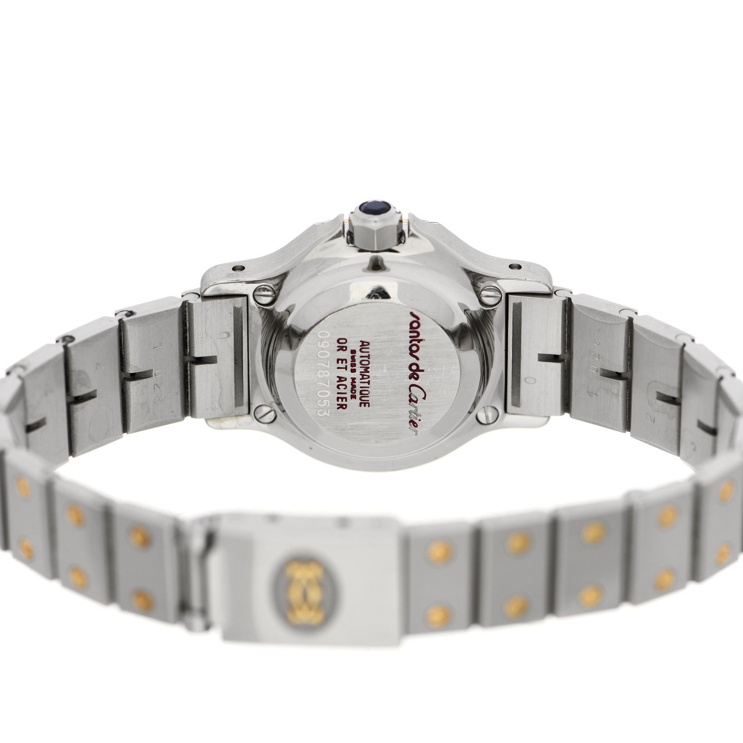 Cartier Stainless Steel 18K Yellow Gold 25mm Santos Octagon Automatic Watch 4 of 6