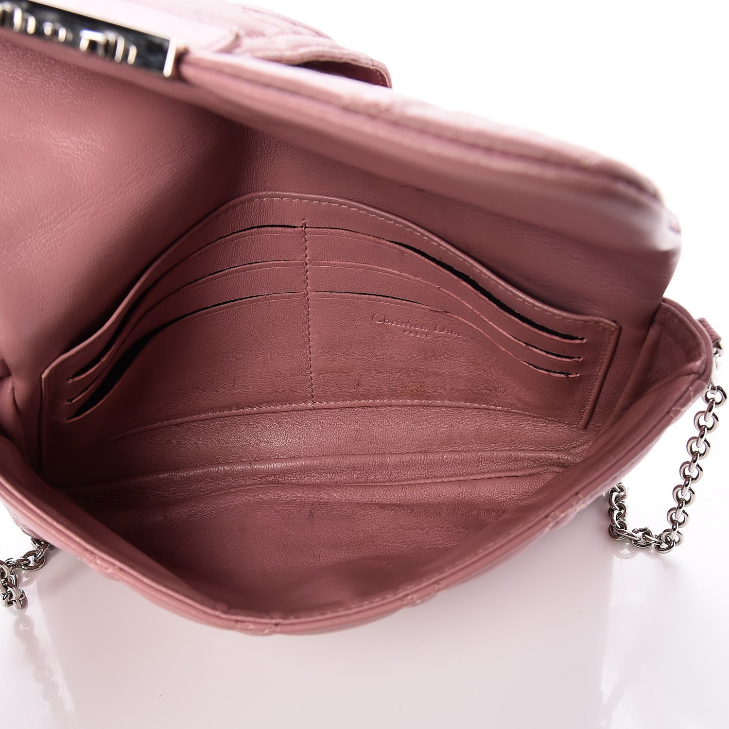 Christian Dior Lambskin Cannage New Lock Pouch Magnolia 5 of 13