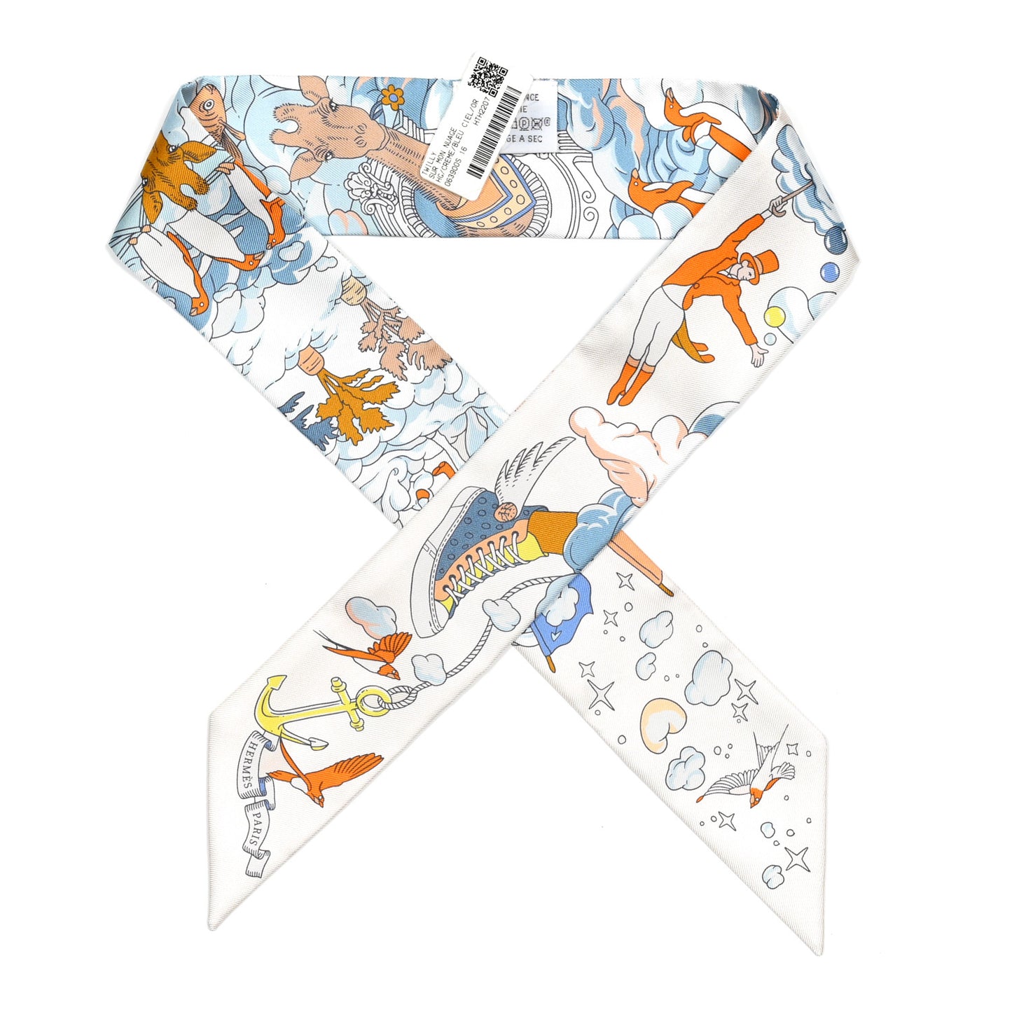 Silk Sur Mon Nuage Twilly Creme Bleu Ciel Orange