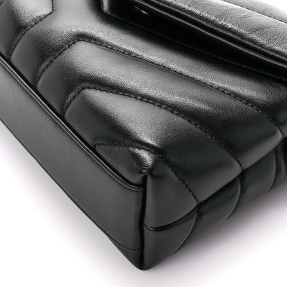 Saint Laurent Calfskin Y Quilted Monogram Toy Loulou Crossbody Bag Black 11 of 13
