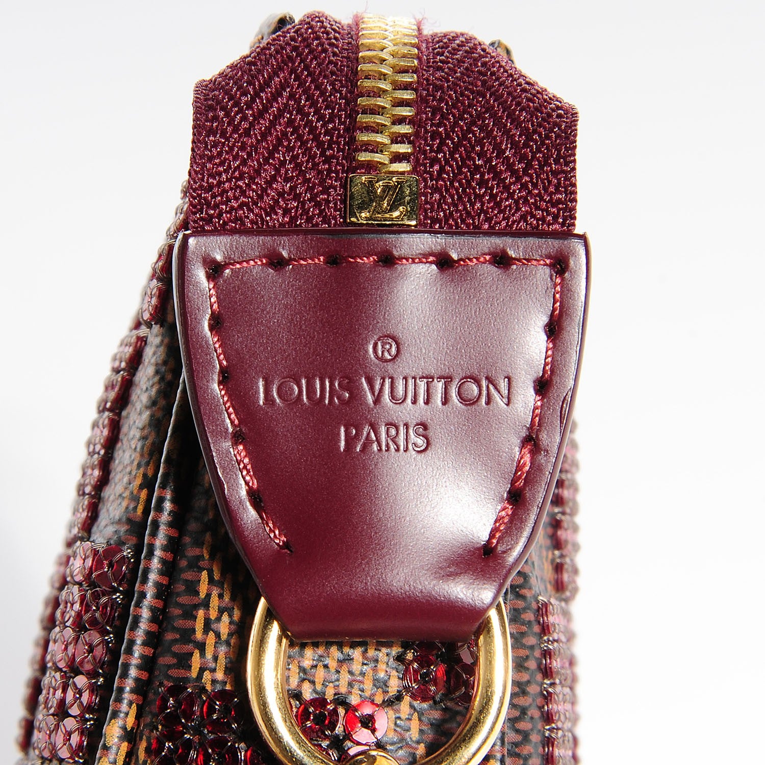 Louis Vuitton Damier Paillettes Mini Pochette Accessories Red 8 of 9