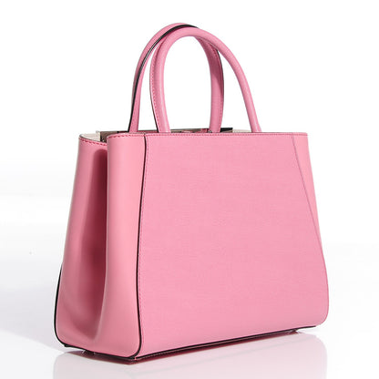 Fendi Vitello Elite Flamingo Mink Monster Charm Petite 2Jours Tote Pink Multicolor 5 of 26