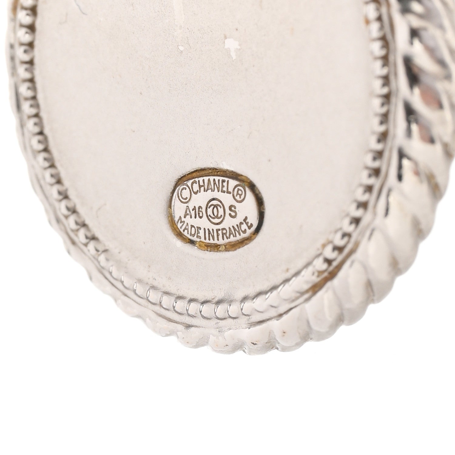 Chanel Ruthenium Crystal CC Round Earrings 4 of 4