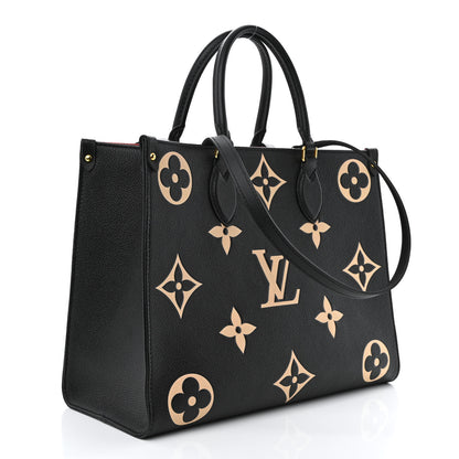 Louis Vuitton Empreinte Monogram Giant Onthego MM Black Beige 3 of 9