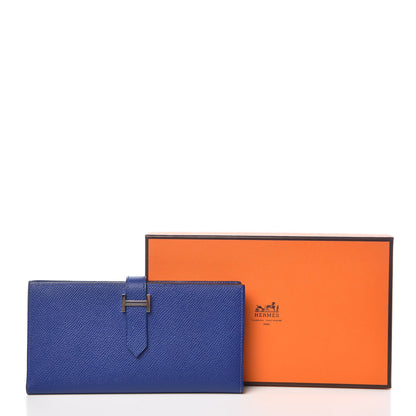 Hermes Epsom Bearn Gusset Wallet Bleu Electrique 9 of 9