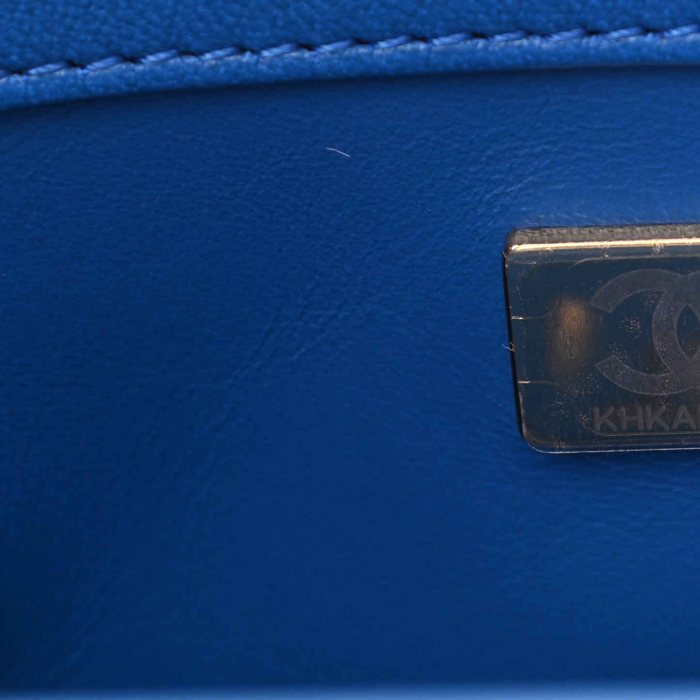 Lambskin Quilted Pearl Crush Mini Rectangular Flap Blue