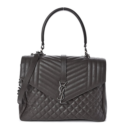 Saint Laurent Sheepskin Tri-quilt Monogram Large College Satchel Asphalt 1 of 11