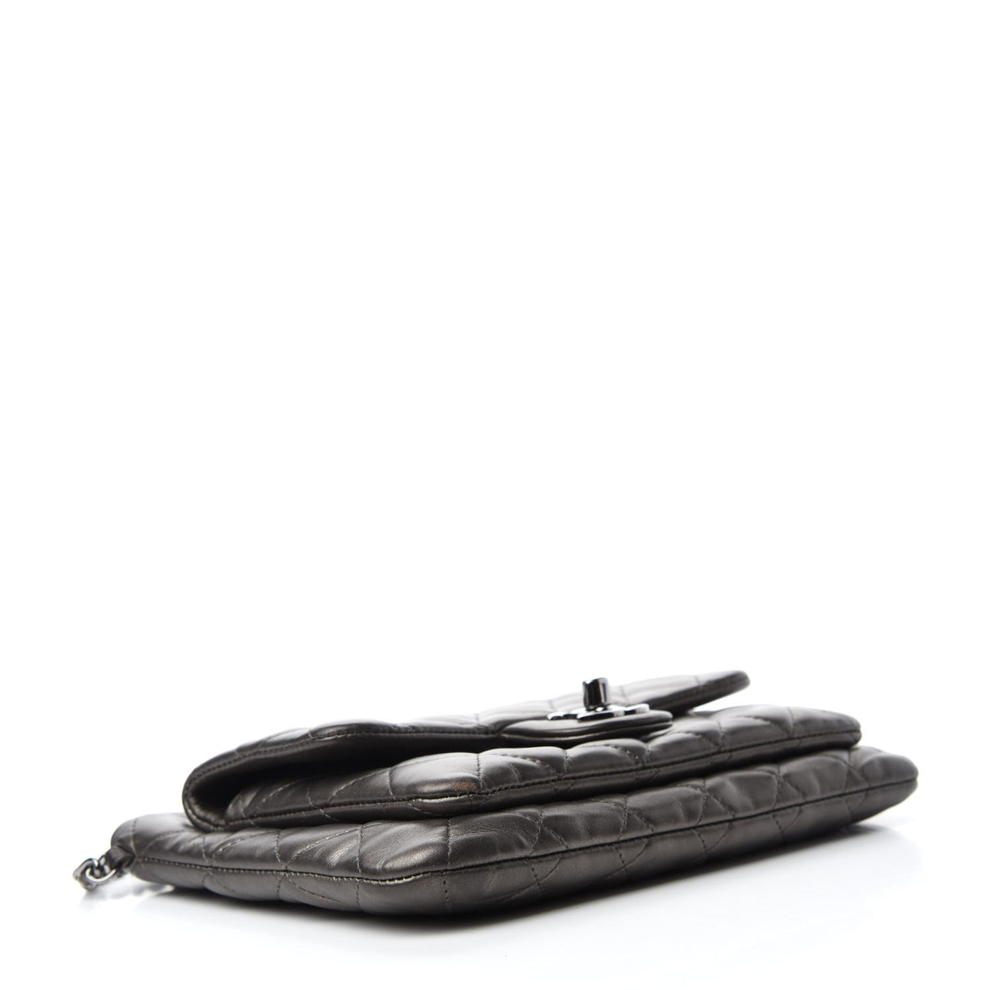 Metallic Lambskin Quilted Daily Zip Crossbody Bag Bronze