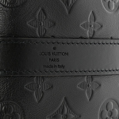 Louis Vuitton Calfskin Shadow Monogram Keepall Bandouliere 50 Black 5 of 8