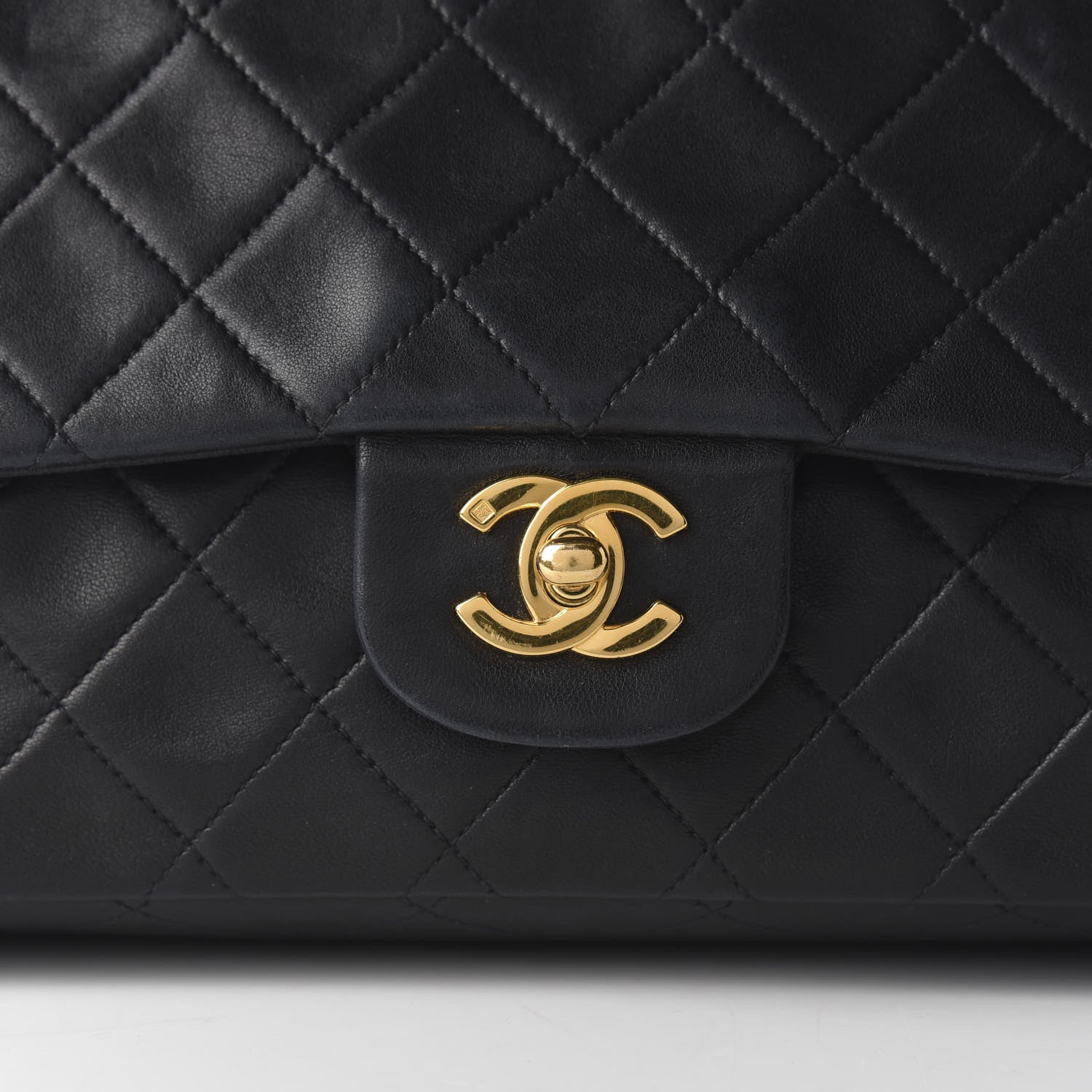 Chanel Lambskin Quilted Medium Double Flap Black 8 of 8