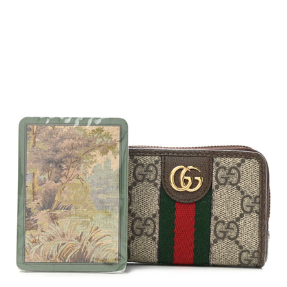 Gucci GG Supreme Monogram Web Ophidia Playing Card Case Beige New Acero 1 of 9