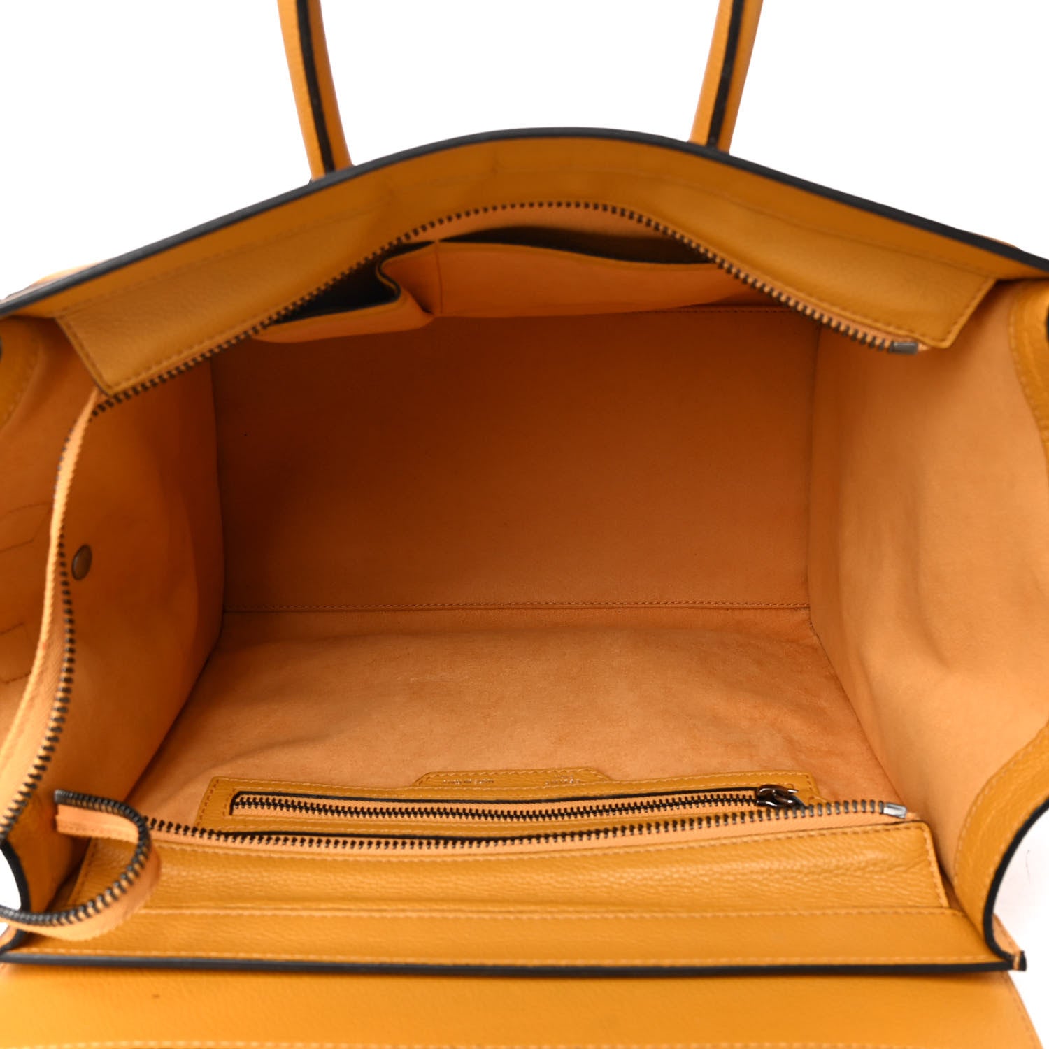 Celine Drummed Calfskin Mini Luggage Ocre 4 of 4