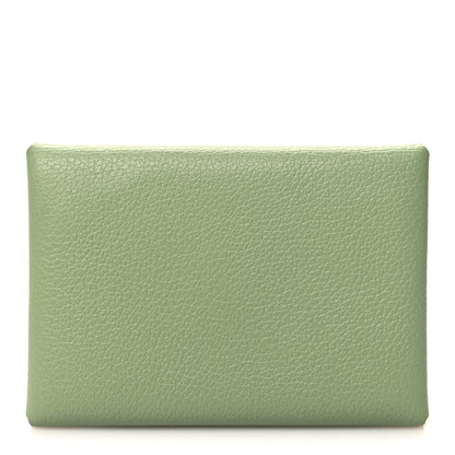 Hermes Evercolor Calvi Duo Card Case Vert Criquet 1 of 9