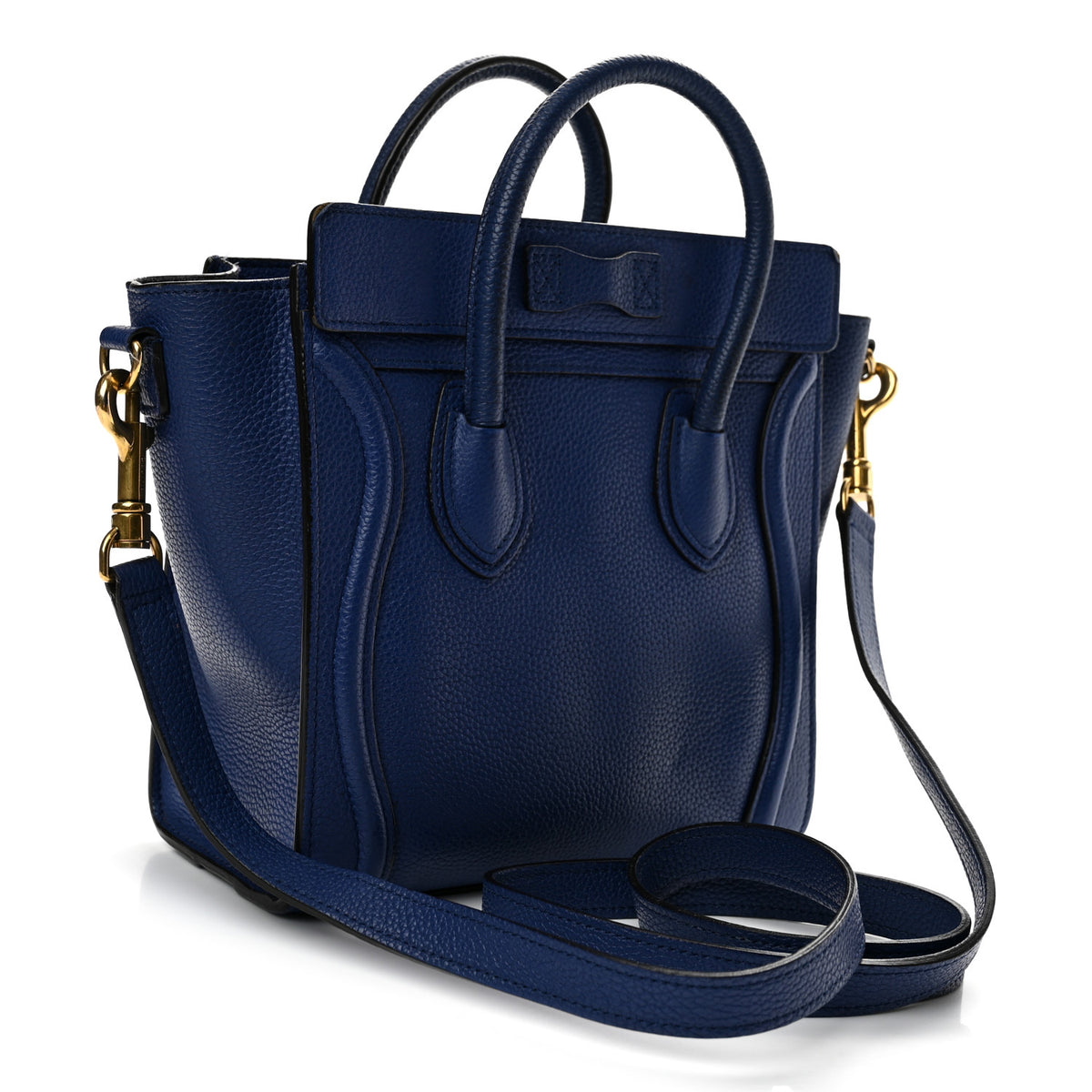 Drummed Calfskin Nano Luggage Indigo