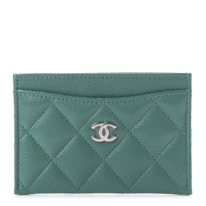 Chanel Caviar Quilted Card Holder Green 1 of 8