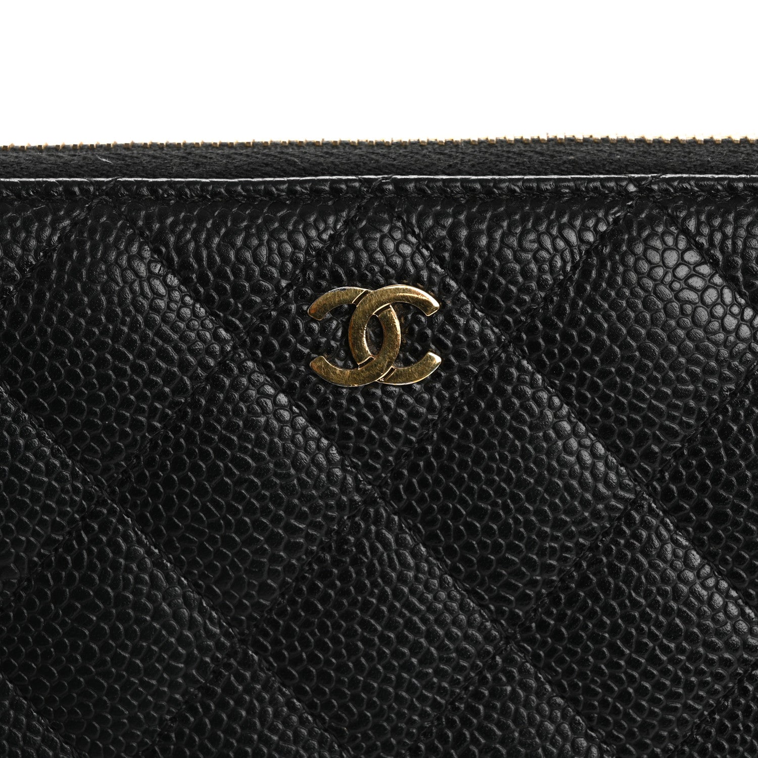 Chanel Caviar Quilted Large Gusset Zip Around Wallet Black 12 of 13