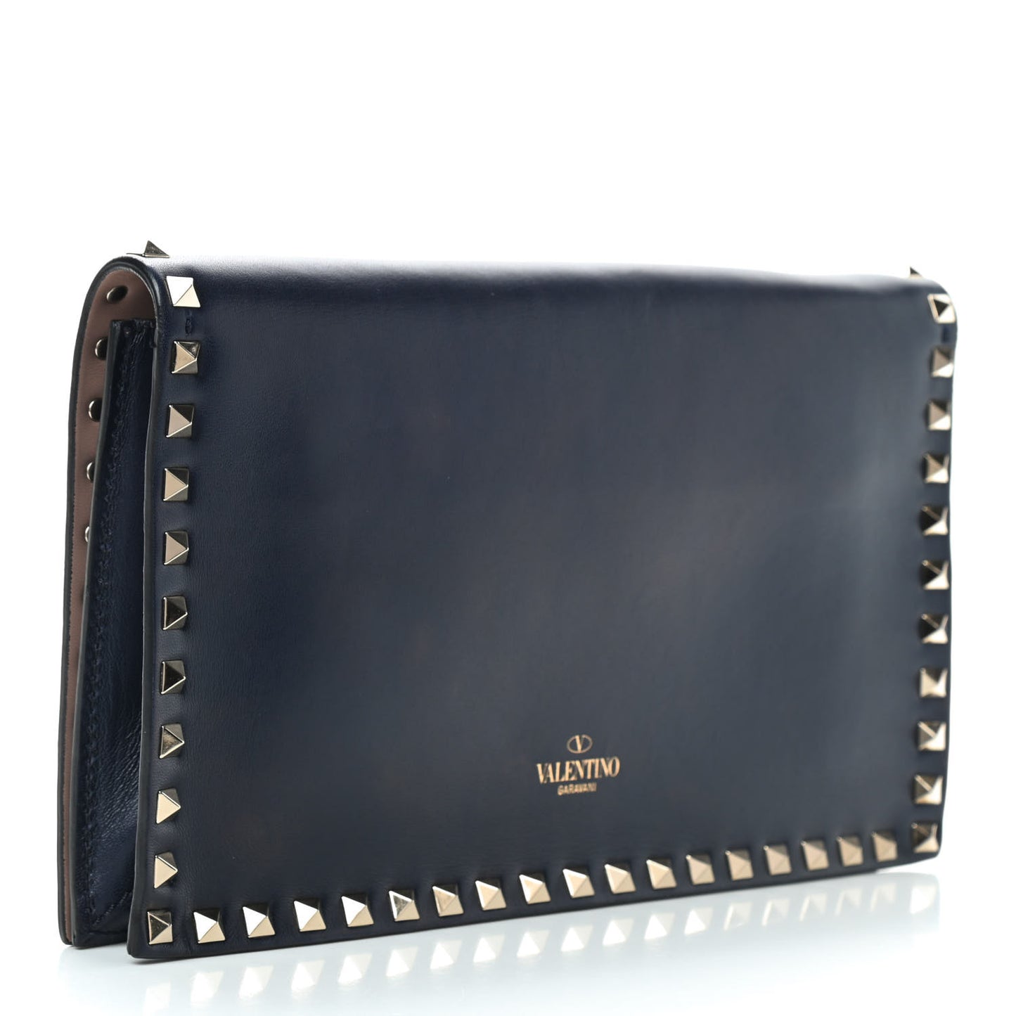 Nappa Rockstud Wristlet Clutch Marine