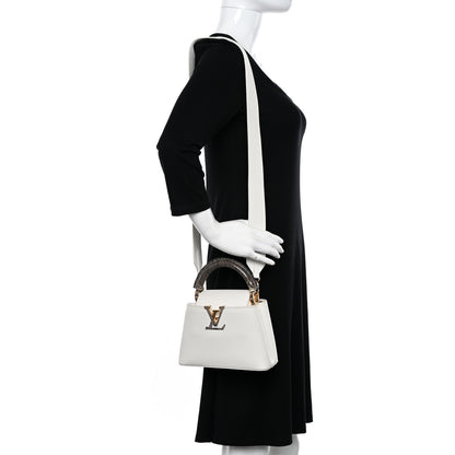 Louis Vuitton Taurillon Snakeskin Capucines Mini White 2 of 9