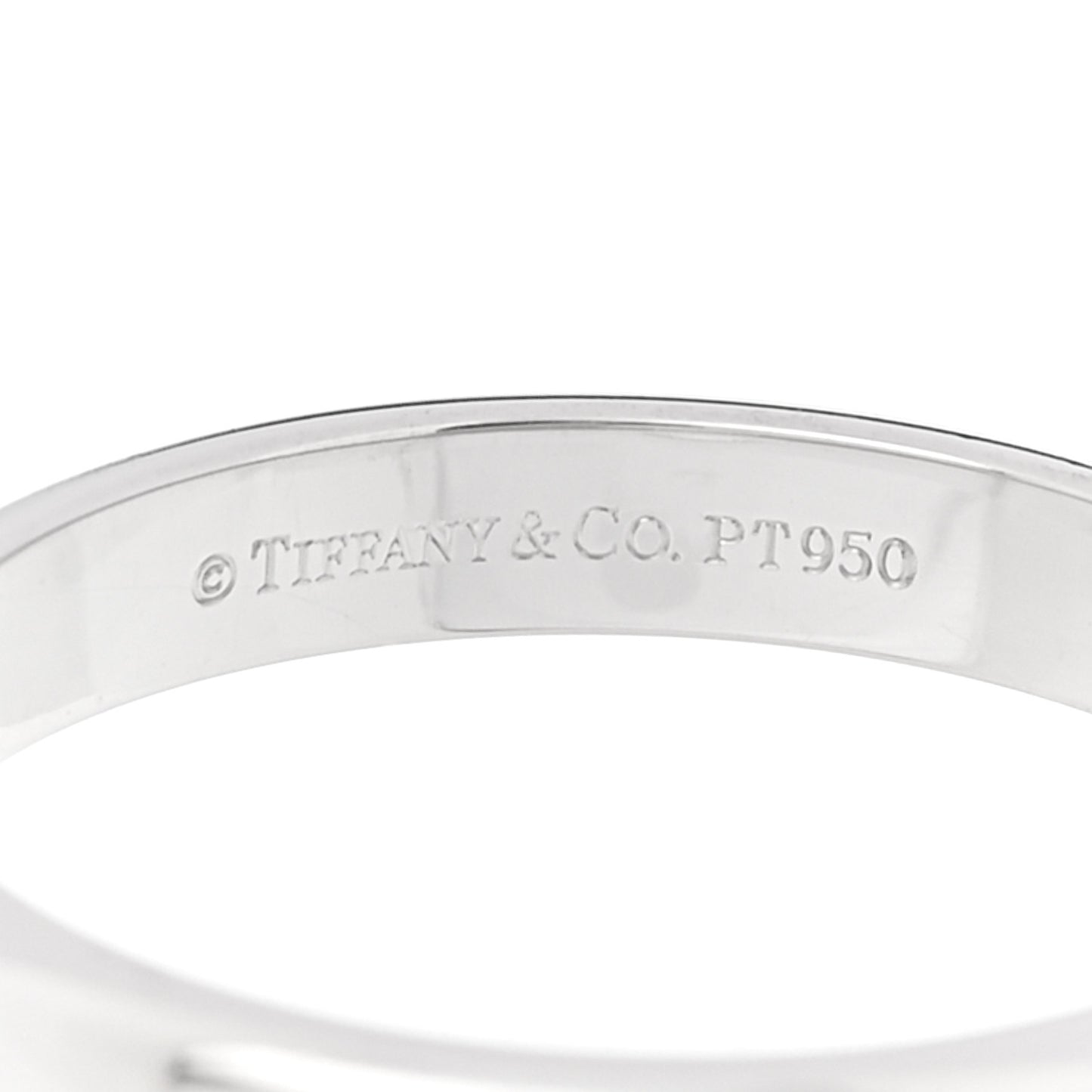 Platinum 3mm Logo Band Ring 54 7
