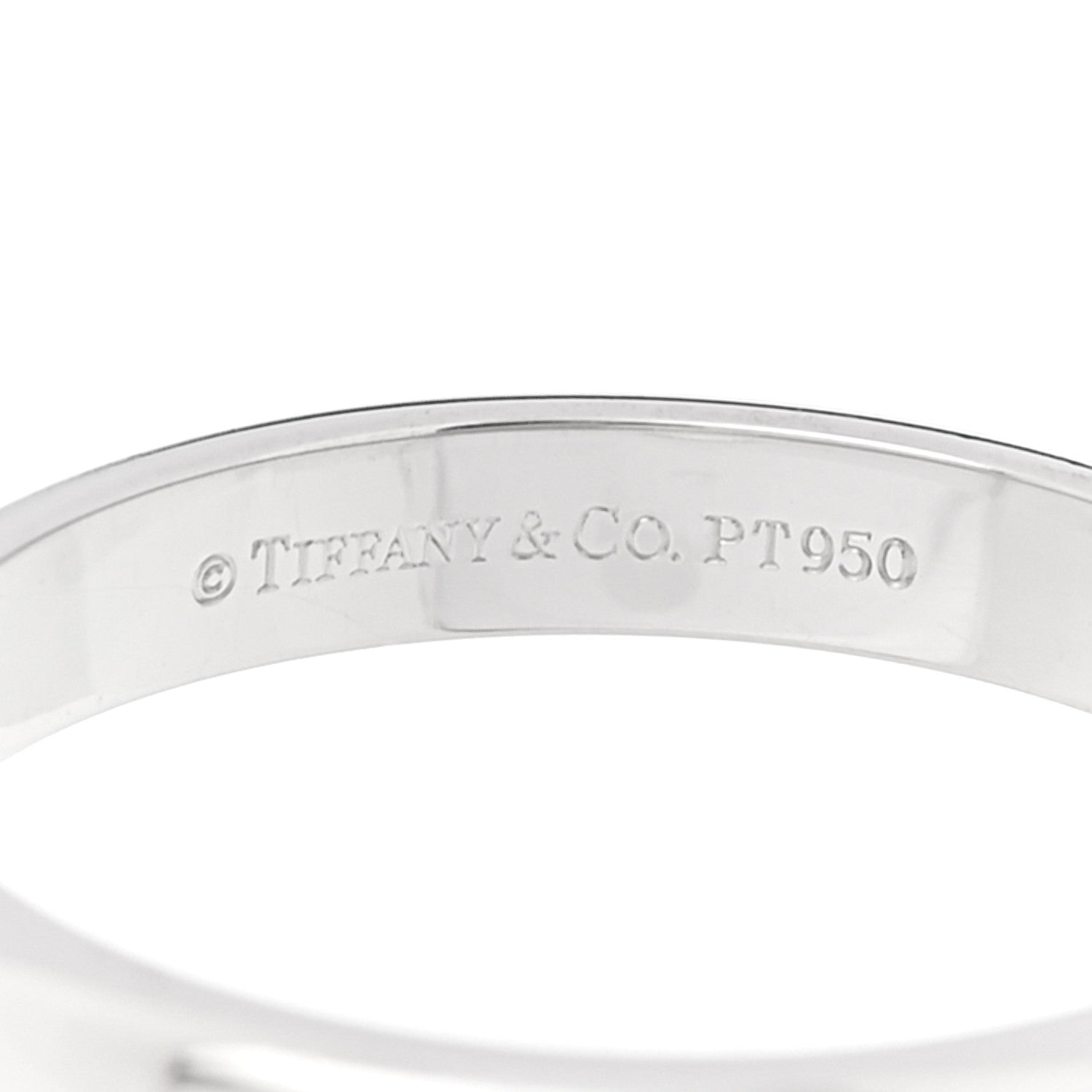 Tiffany Platinum 3mm Logo Band Ring 54 7 4 of 5
