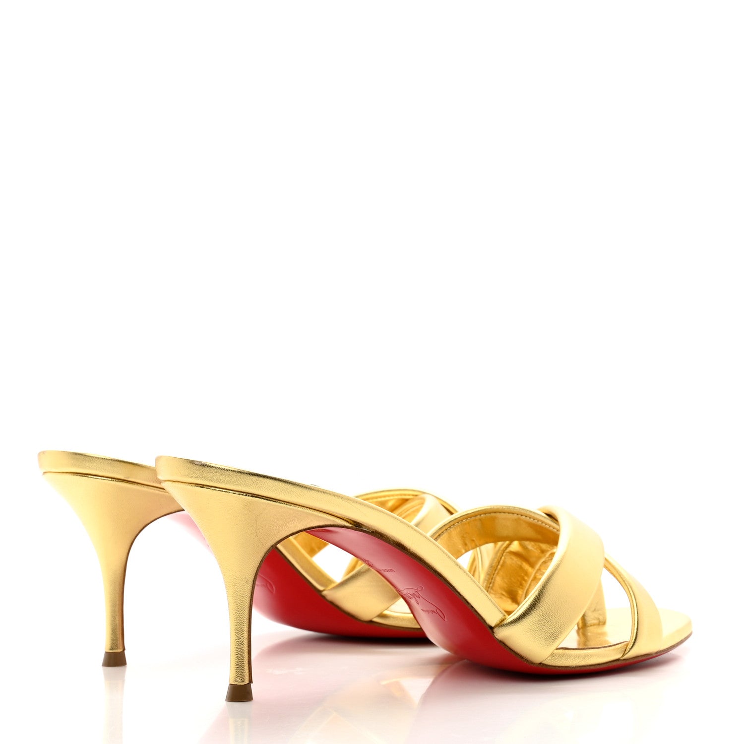 Christian Louboutin Metallic Calfskin Simply Me 70 Slide Sandals 41 Gold 4 of 8