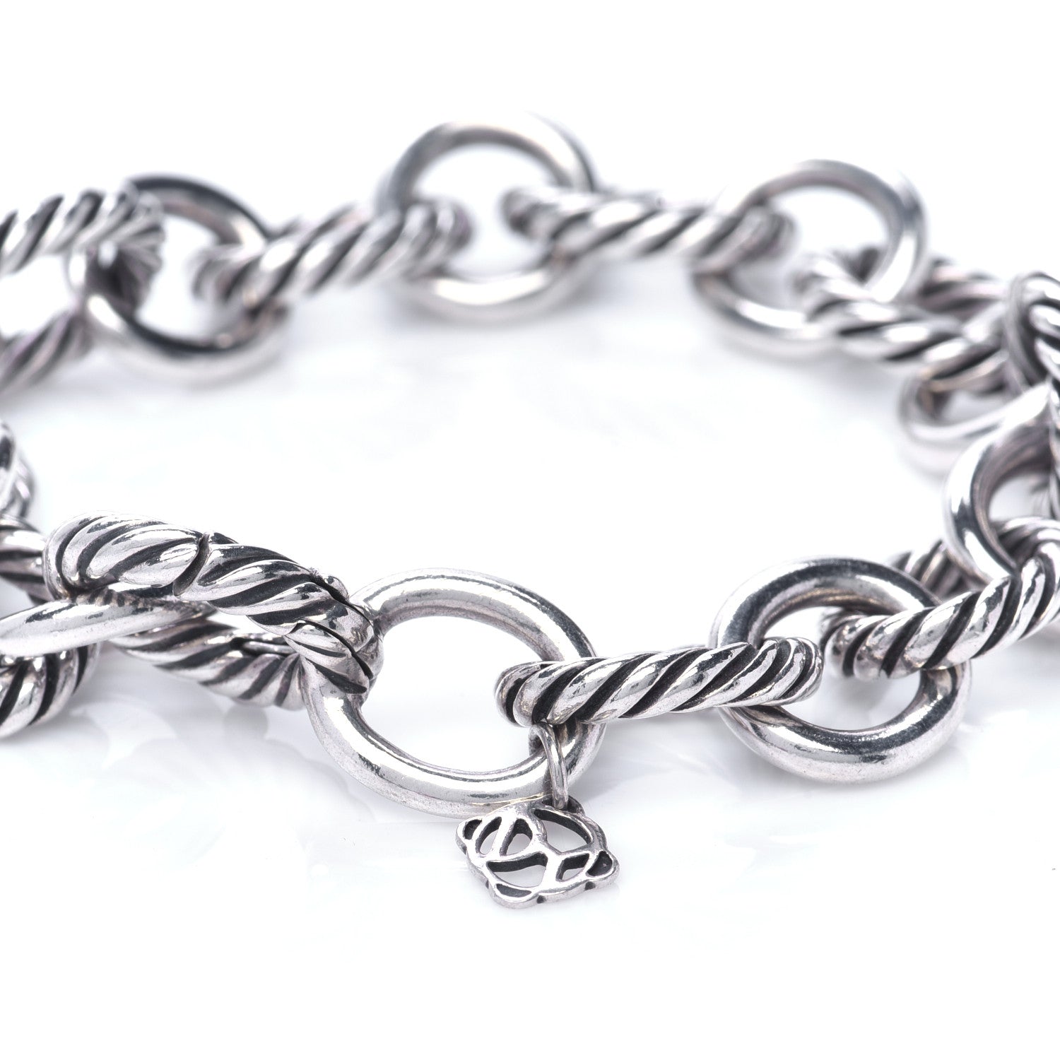 David Yurman Sterling Silver 12mm Large Oval Link Bracelet 4 of 5