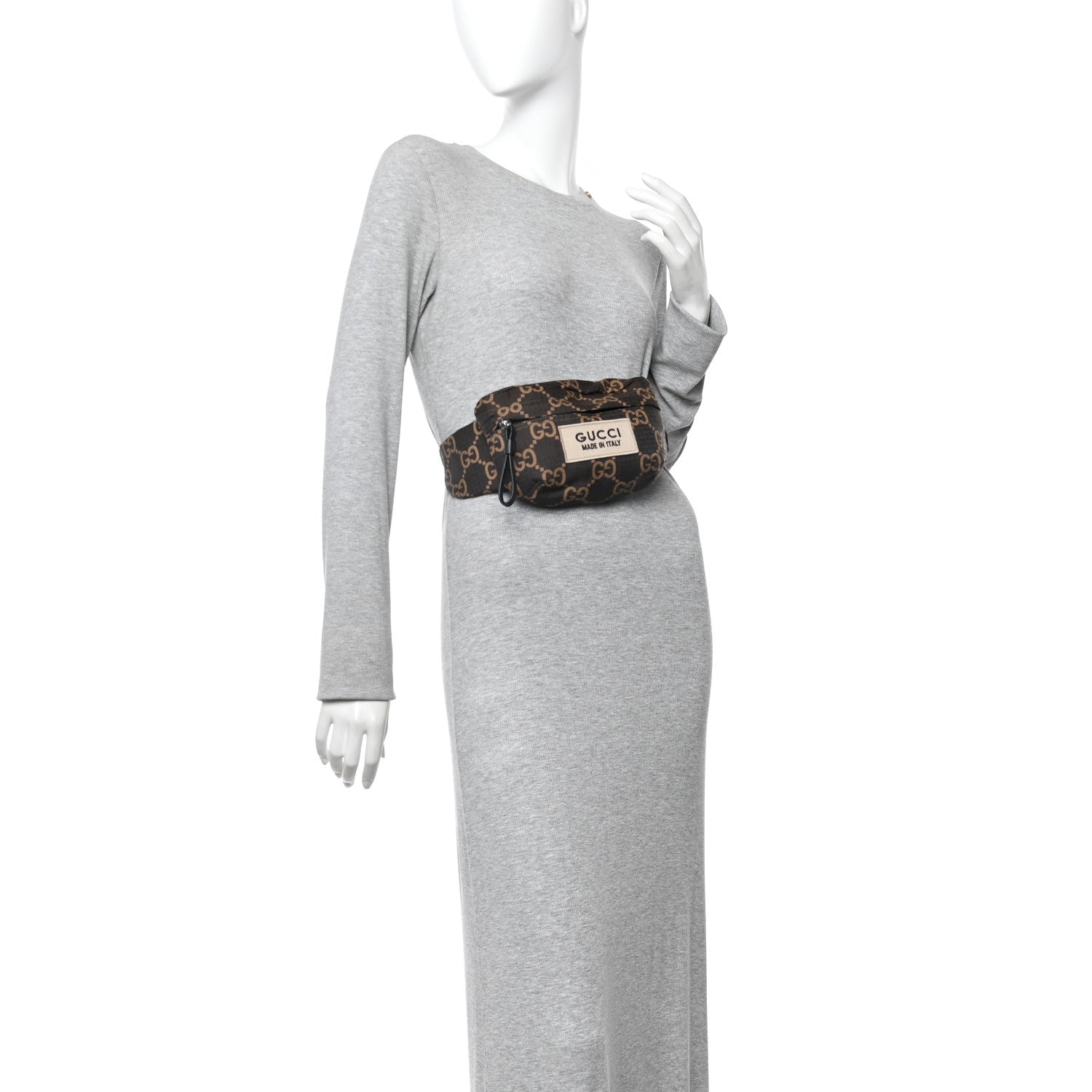 Gucci Recycled Polyester Monogram Jumbo GG Belt Bag Ebony Beige 2 of 10