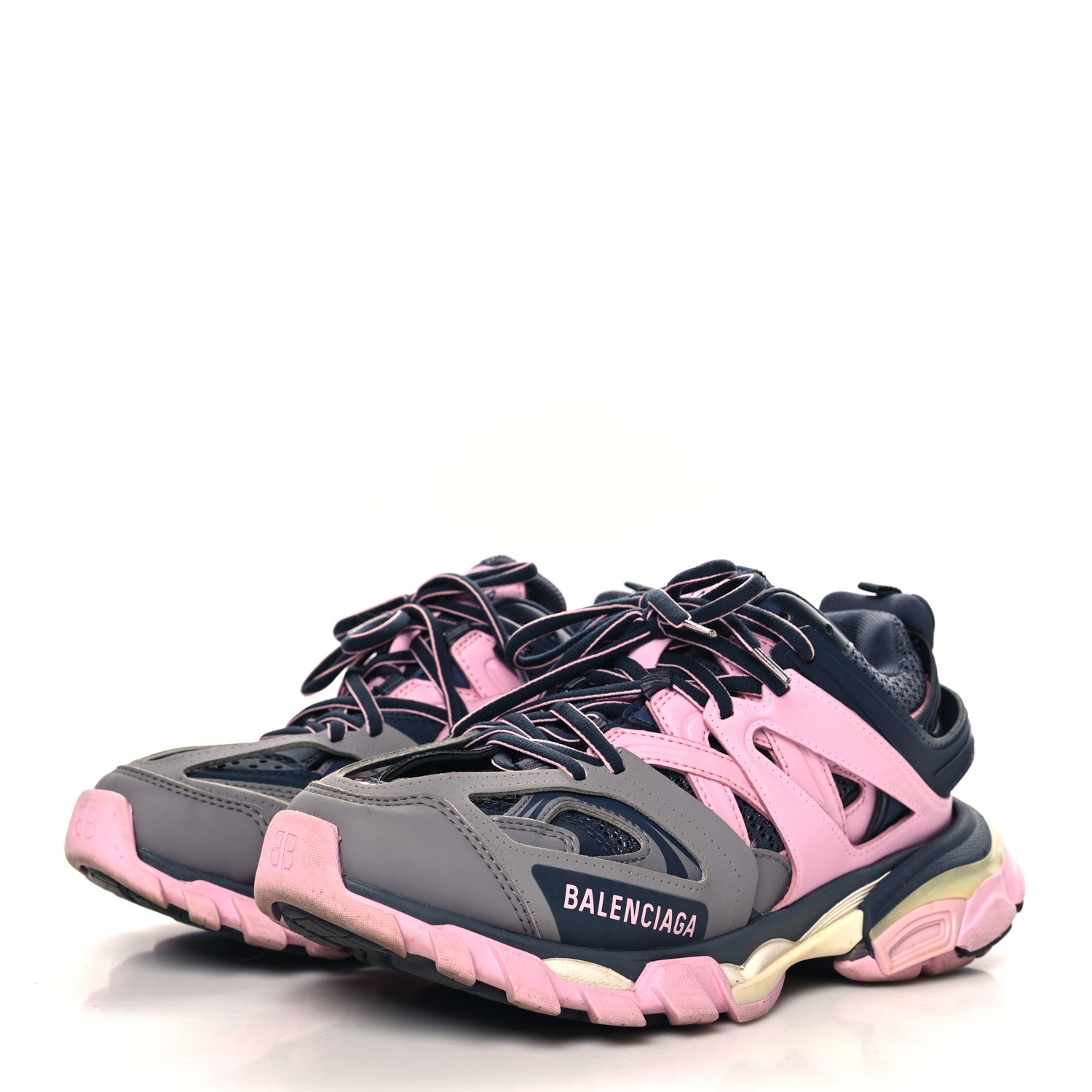 Balenciaga Mesh Nylon Womens Track Sneakers 37 Dark Grey Pink Grey 4 of 8