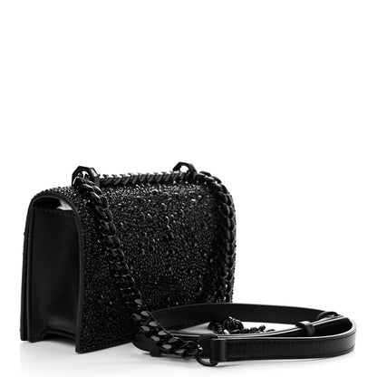 Alexander McQueen Calfskin Crystal Chain Clutch Black 3 of 12