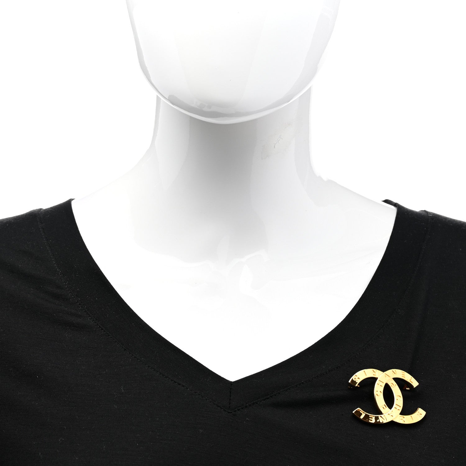 Chanel Metal Paris Button CC Large Brooch Gold 2 of 5