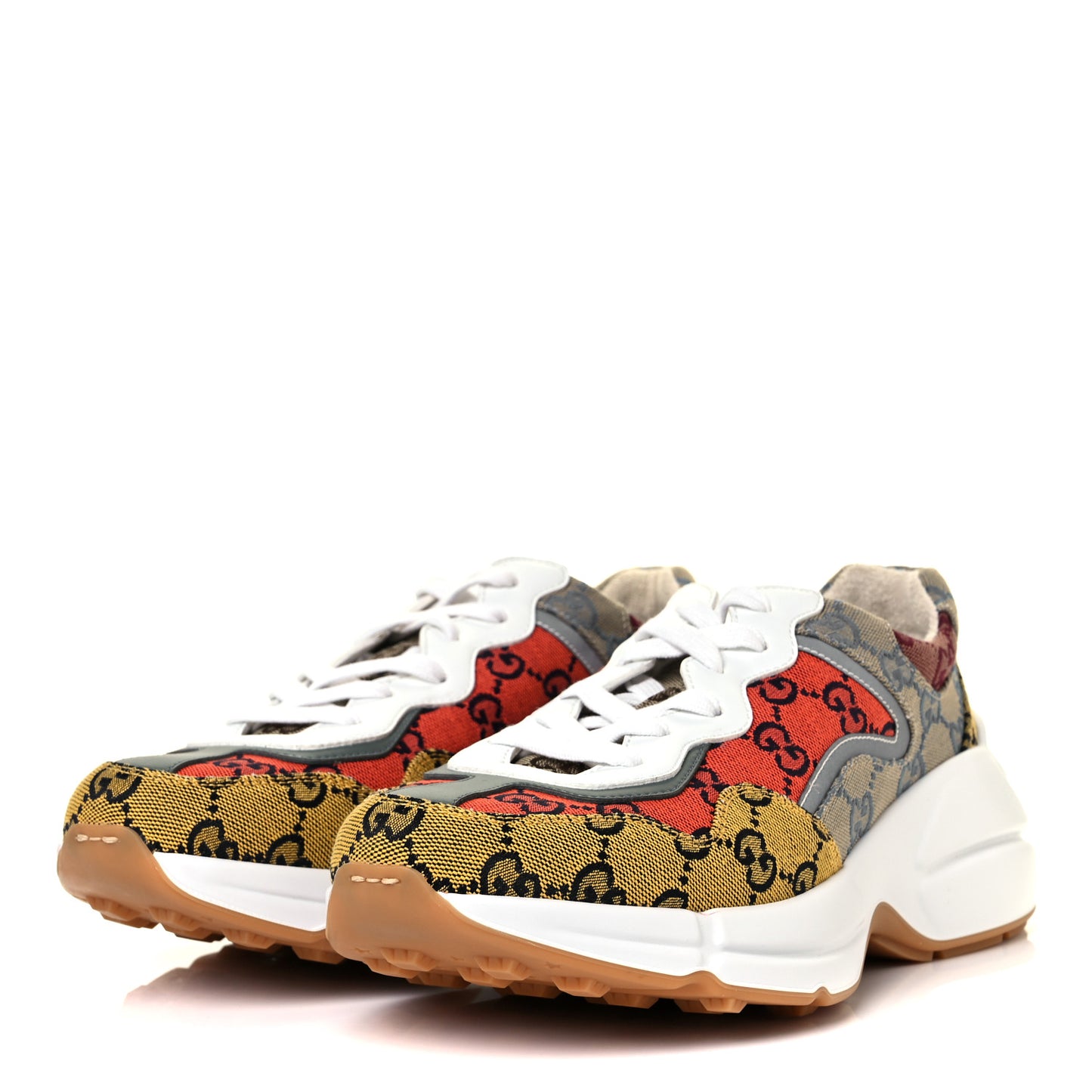 Monogram Multicolor Demetra Womens Rhyton Sneakers 39.5 Yellow Blue Great White Tabasco